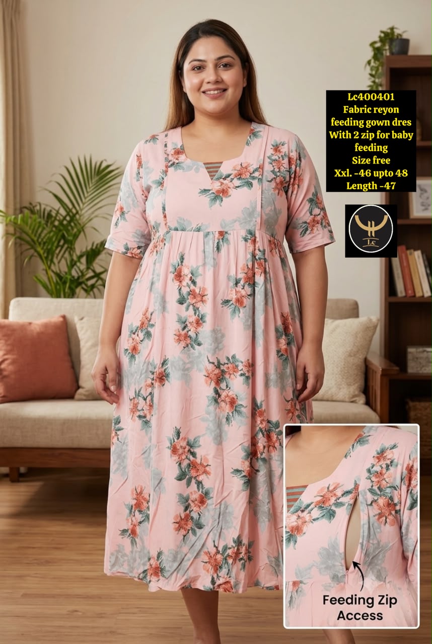 Women's Feeding-Friendly Longline  Maternity dress