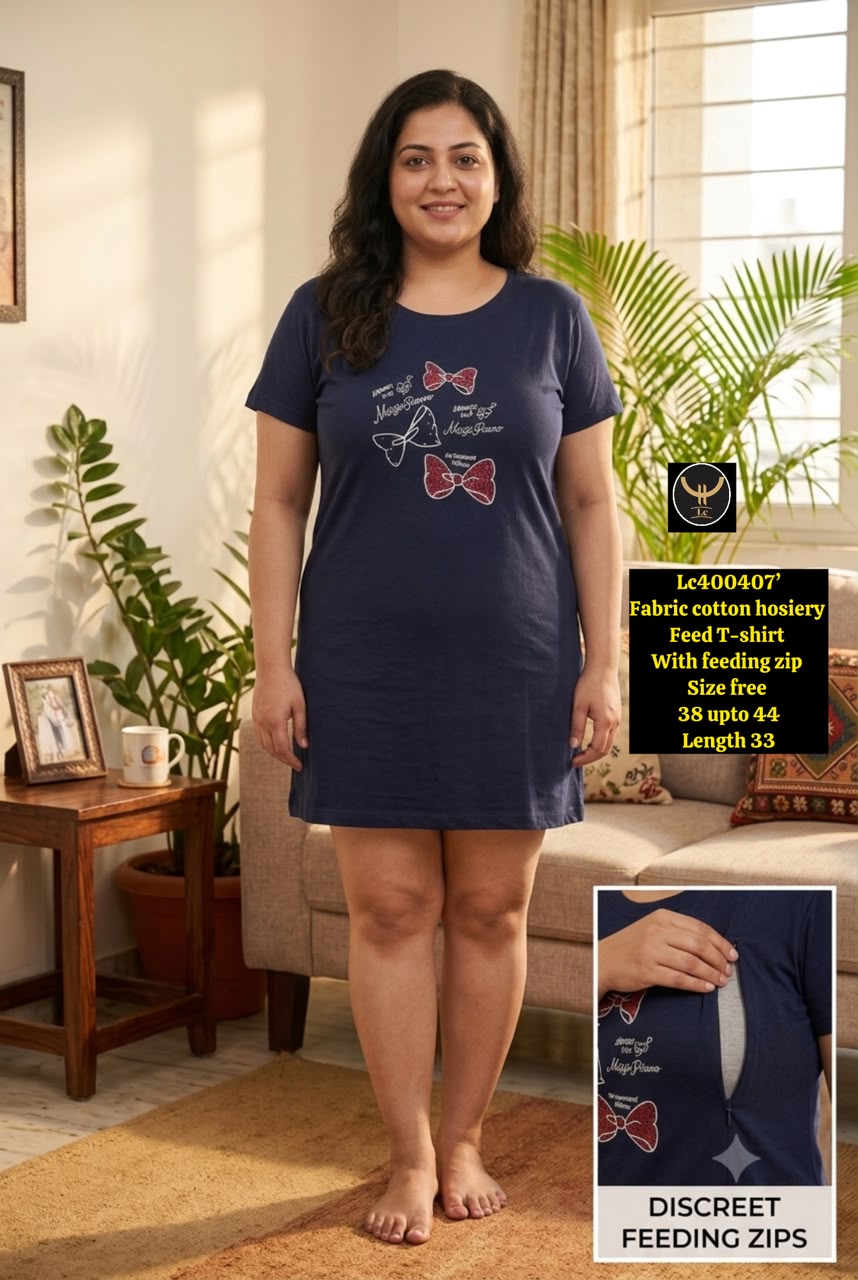 Comfortable Cotton Lycra Maternity tshirt  with Easy Feeding Access
