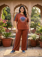 Plus Size Imported Co-Ord Set with Swarovski Work (Top & Bottom)