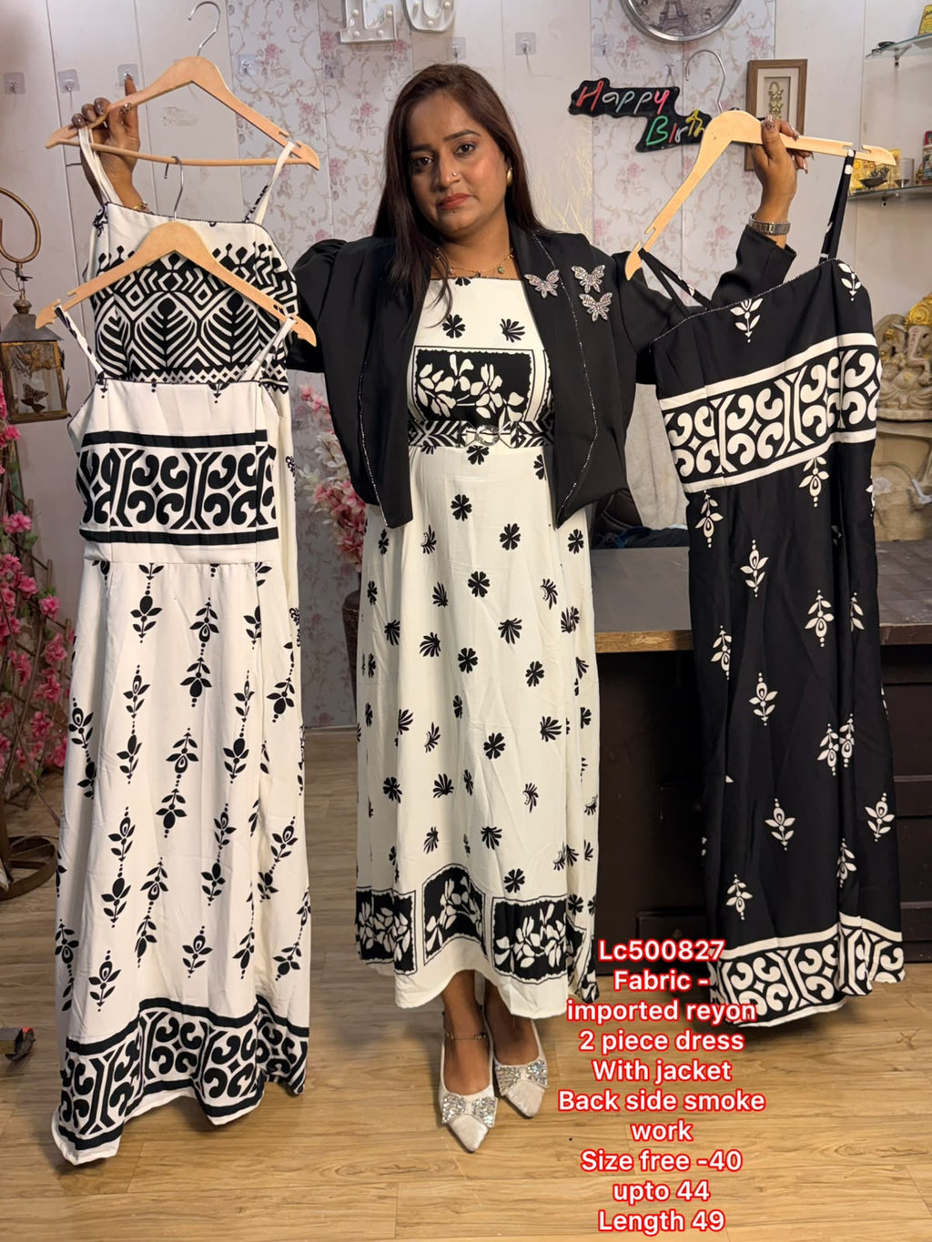 Chic 2-Piece Imported Rayon Maxi Dress with Matching Jacket 