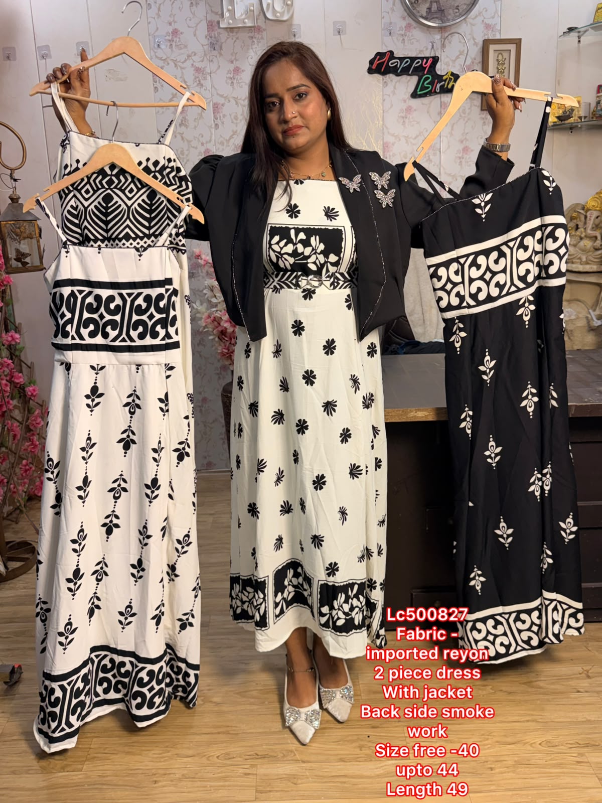 Chic 2-Piece Imported Rayon Maxi Dress with Matching Jacket 
