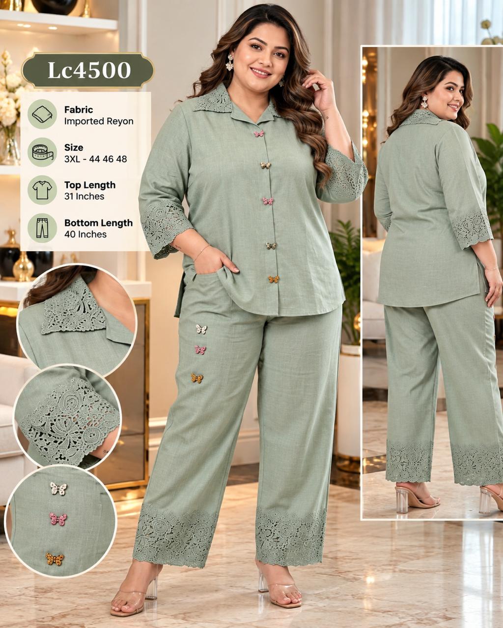 Premium Imported Linen Butterfly Co-Ord Set for Women