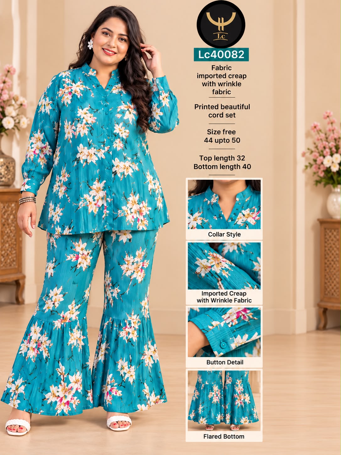 Premium Imported Wrinkle Crepe Cord Set