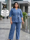 Stylish Belted Denim Co-Ord Set 