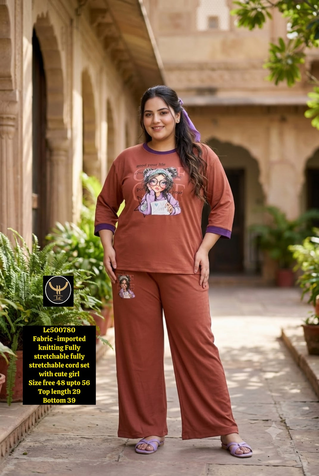 Oversized Chill Vibes: Imported Knitted Purple Co-ord Set for Women