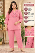 Women's Plus Size Imported Rayon Linen Embroidered Co-Ord Set