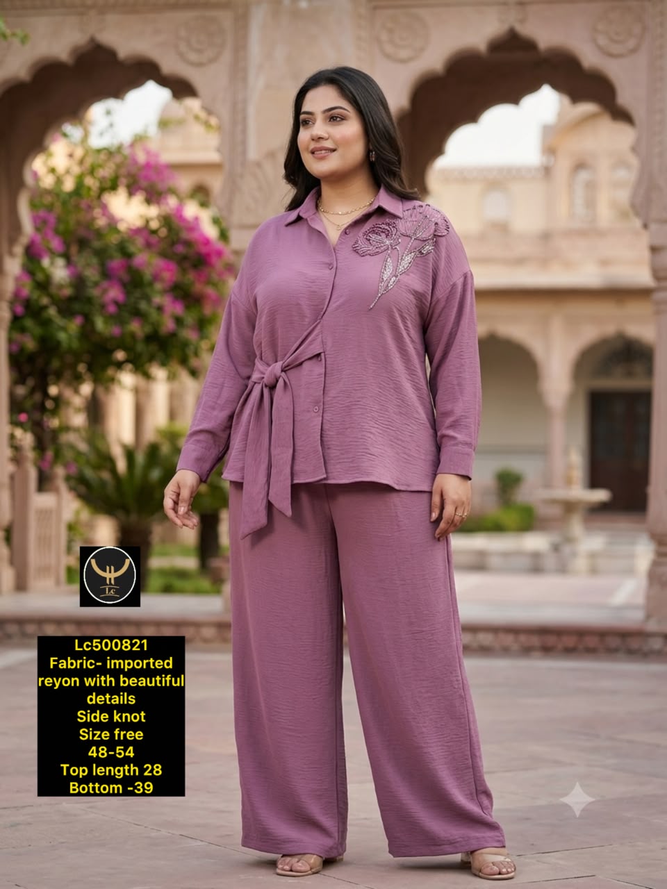 Chic Imported Rayon Side-Knot Co-Ord Set 