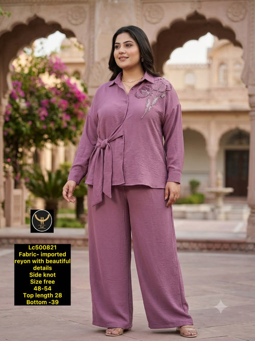 Chic Imported Rayon Side-Knot Co-Ord Set 