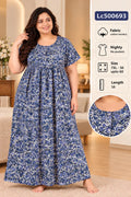 Plus Size Soft Stretchable Cotton Long Nightgown