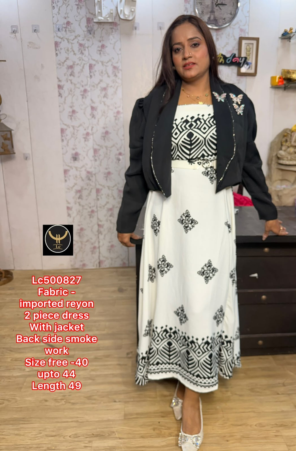 Chic 2-Piece Imported Rayon Maxi Dress with Matching Jacket 