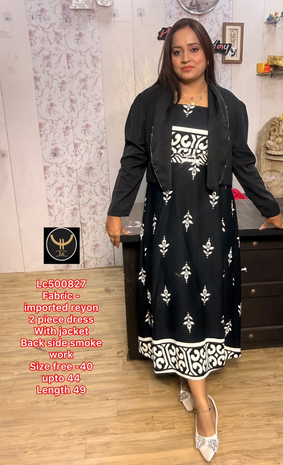 Chic 2-Piece Imported Rayon Maxi Dress with Matching Jacket 