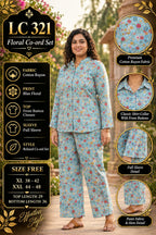 Daily rinted Front-Open Casual Co-ord Set
