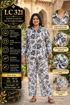 Daily rinted Front-Open Casual Co-ord Set