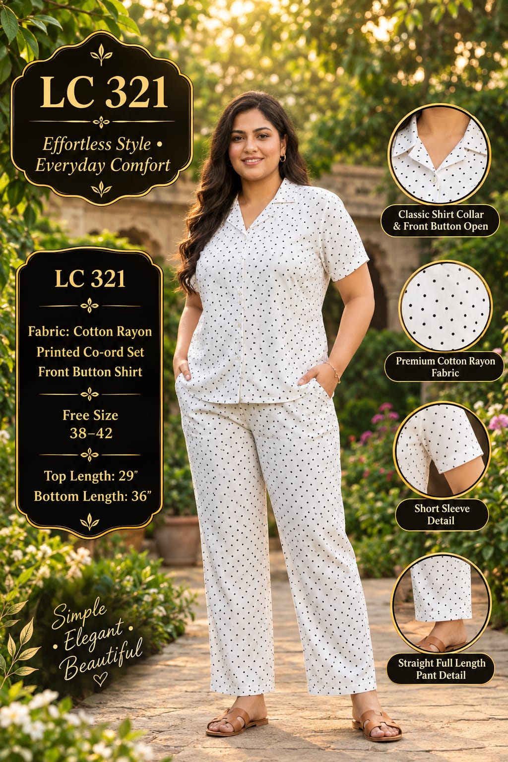 Daily rinted Front-Open Casual Co-ord Set