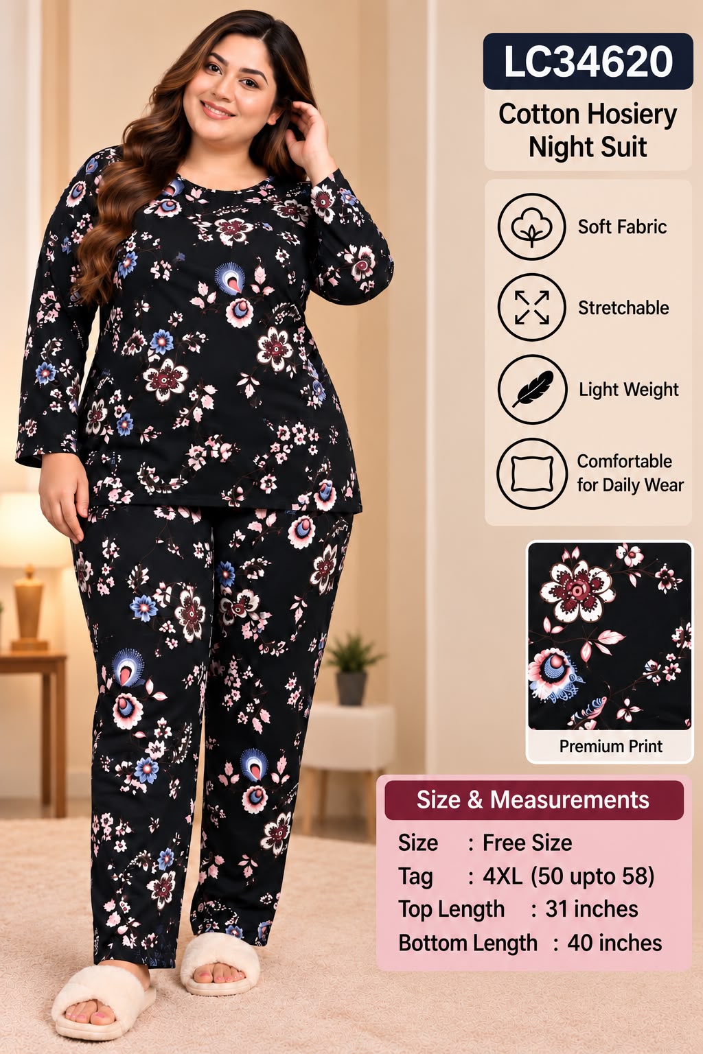 Premium Full Sleeve Night Suit