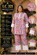 Rayon Cotton Printed Tunic & Palazzo Co-Ord Set with Lace Work
