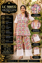 Rayon Cotton Printed Tunic & Palazzo Co-Ord Set with Lace Work