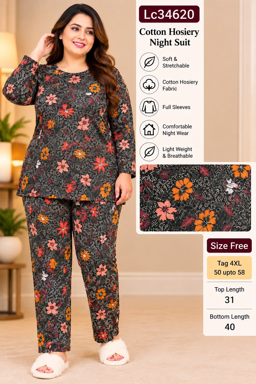 Premium Full Sleeve Night Suit