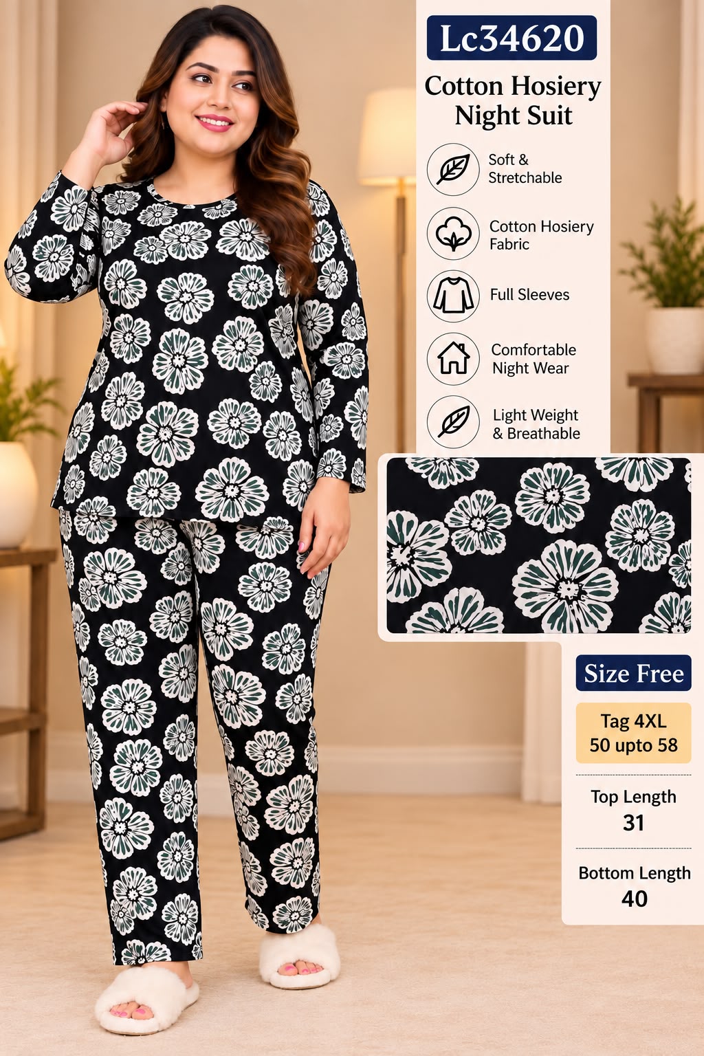Premium Full Sleeve Night Suit