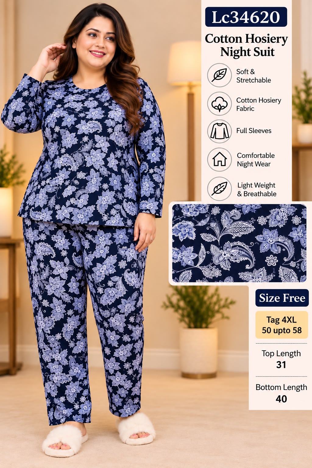 Premium Full Sleeve Night Suit