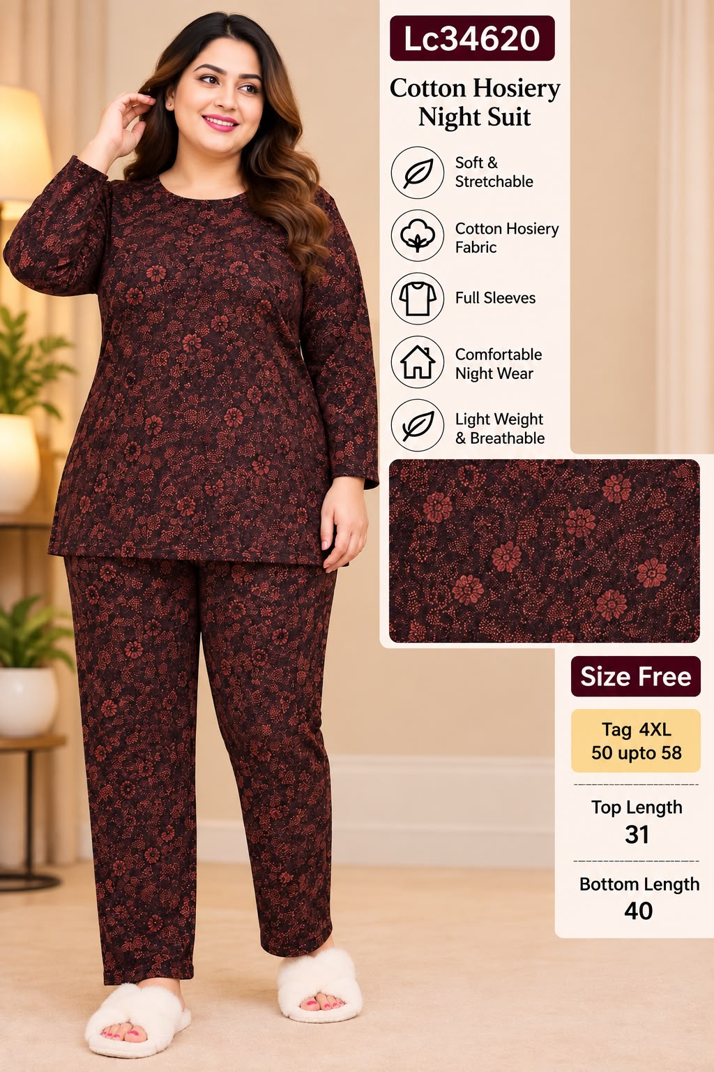 Premium Full Sleeve Night Suit