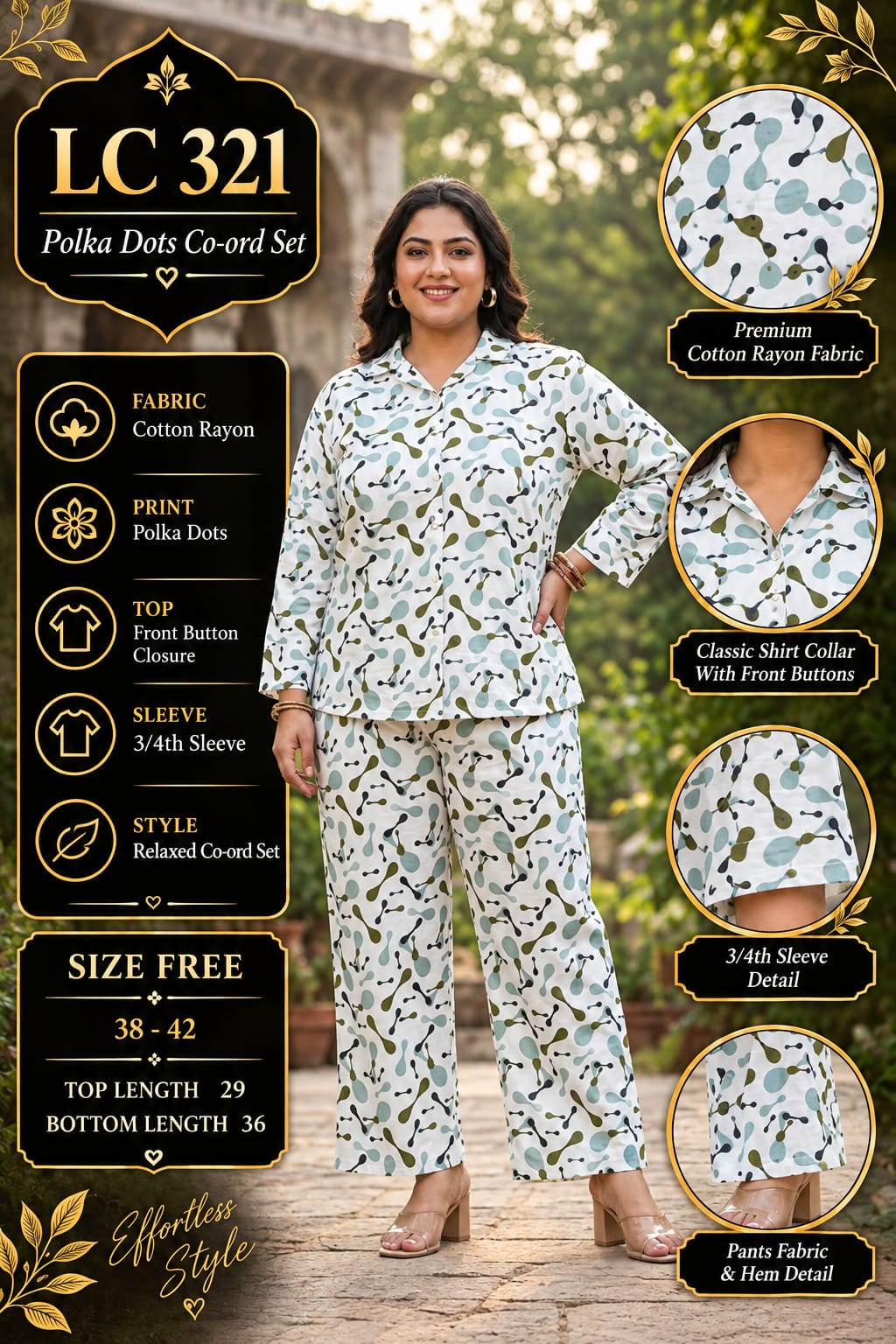 Daily rinted Front-Open Casual Co-ord Set