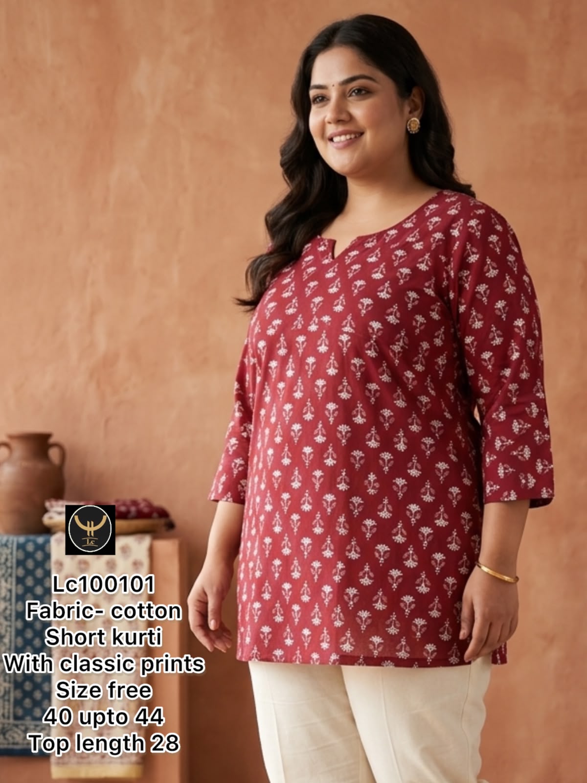 💕 beautiful Classic Prints with Stylish Cotton Short Kurtis🥰