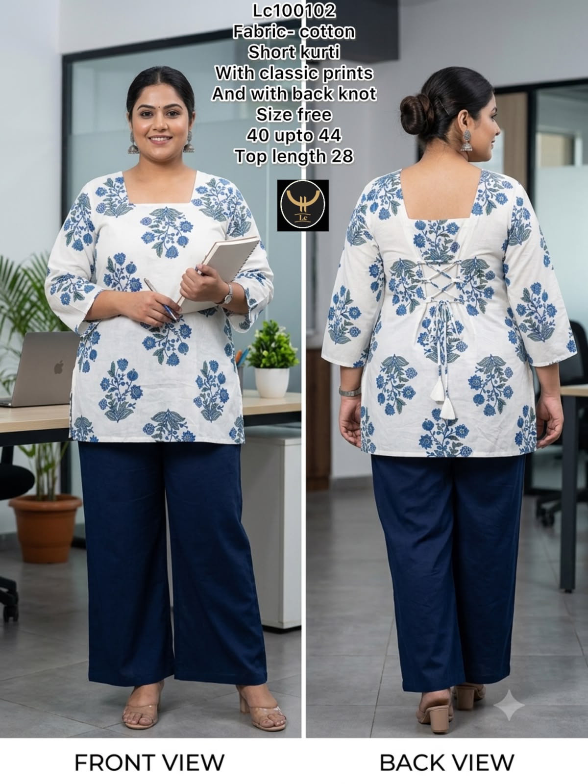 💕 beautiful Classic Prints with Stylish Cotton Short Kurtis🥰