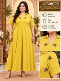 Collared Maxi Dress with Embellished Motif Detailing & Pockets