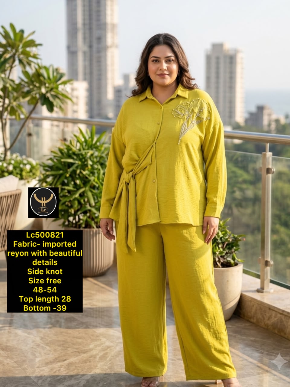 Chic Imported Rayon Side-Knot Co-Ord Set 